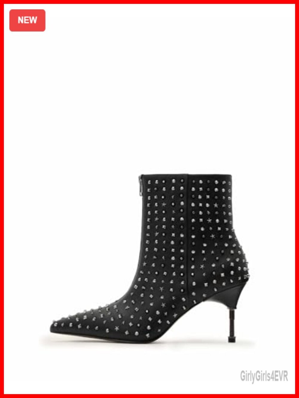 Leather Mid-Calf Pointed Toe Stiletto Heel Boots